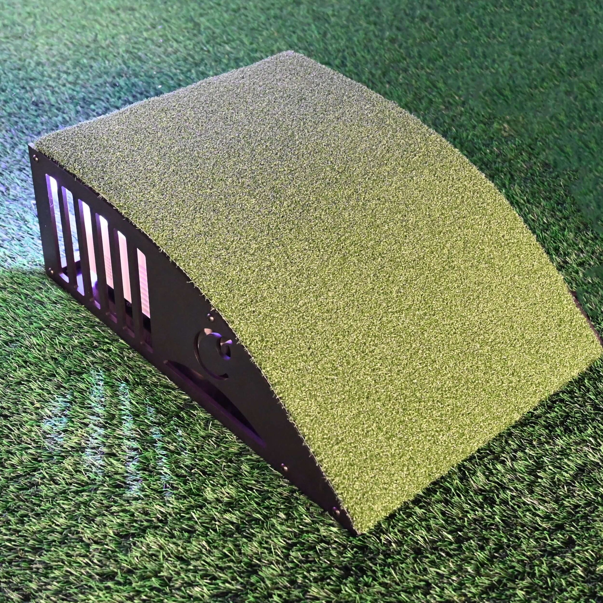 Carl's Floor Mounted Projector Enclosure designed for golf simulators and projector protection.