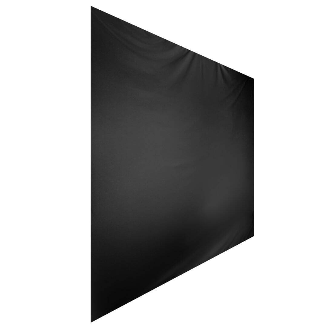 Golf Simulator Blackout Screen showing a large black enclosure screen for optimal image clarity in golf simulators.