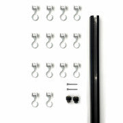 Carl's Place Hardware Kit to Ceiling Mount Curtain components including hooks and rods for secure installation.