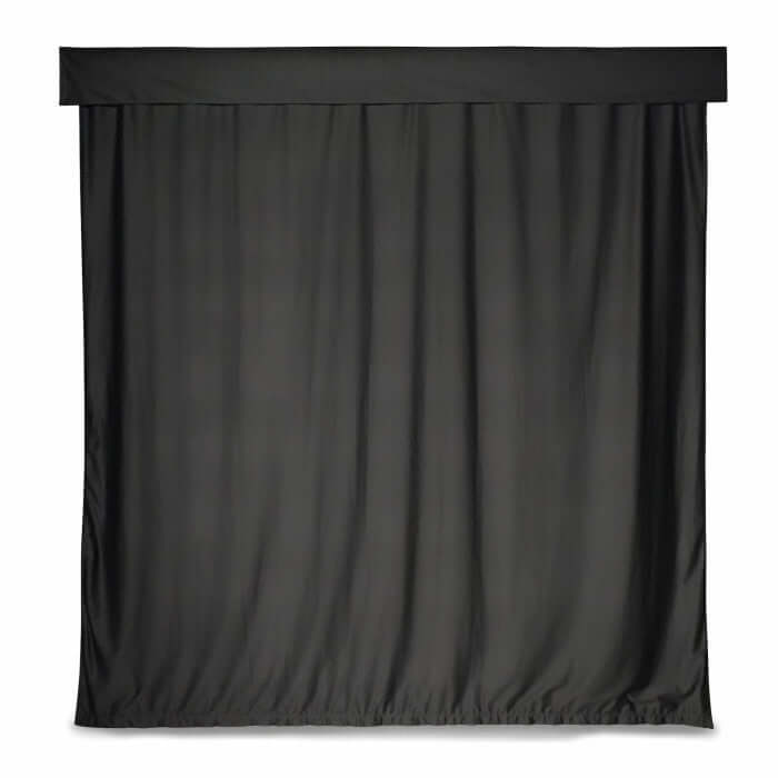 Carl's Place Curtain Valence in black, designed for golf simulator enclosure for a polished and immersive look.