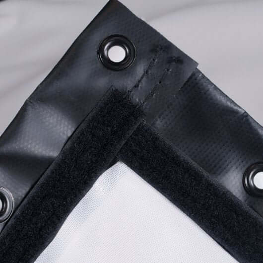 Close-up of SIG Preferred Finished Golf Impact Screen showing finished edges and grommets.