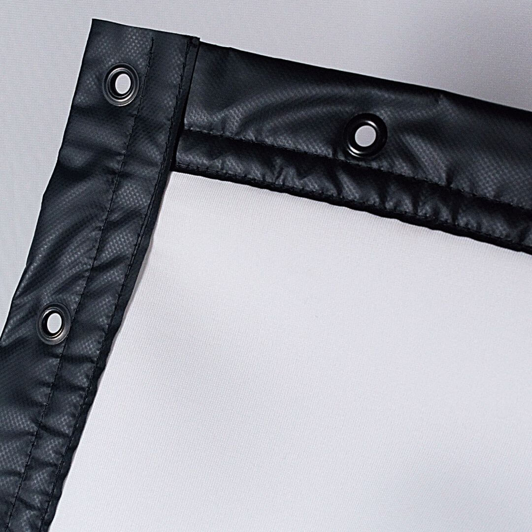 Golf Simulator Impact Screen - SIGPRO Premium showing finished edges and grommets for easy installation.
