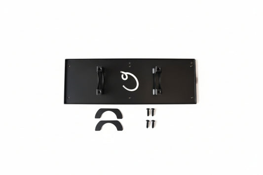 ProTee VX Launch Monitor Mount components, including base plate, hooks, and additional mounting parts.